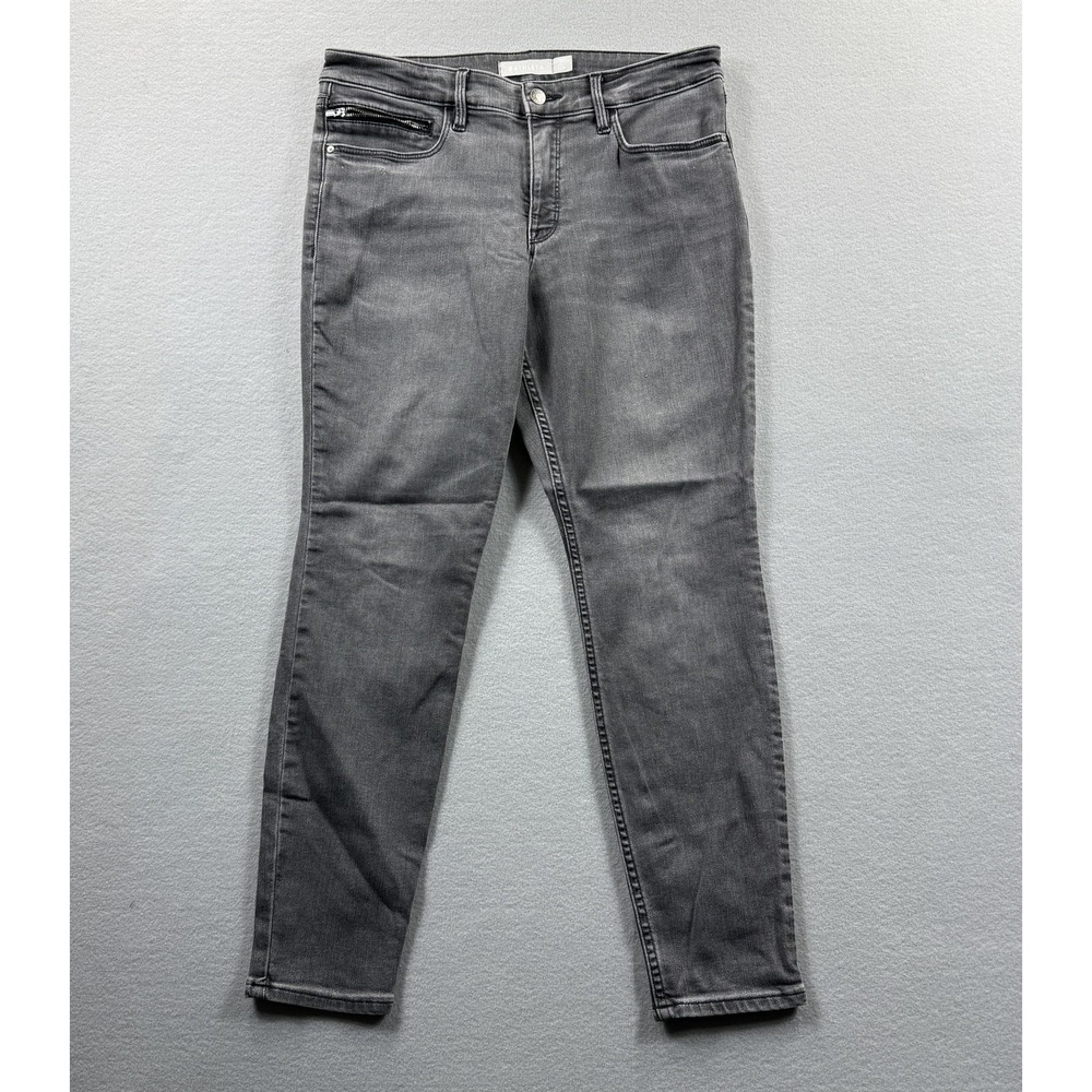 Athleta Jeans Womens 12P Gray Charcoal Wash Skinny Ankle Stretch Denim 31x26